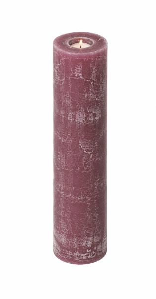 Rustik Kerzen mit Teelichteinsatz Altrosa  300 x Ø 100 mm