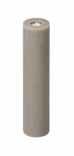 Rustik Kerzen mit Teelichteinsatz Taupe  300 x Ø 100 mm