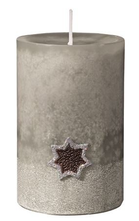 Ice Star Stein durchgefärbte Kerzen Stein 130 x Ø 65 mm, 4 Stück
