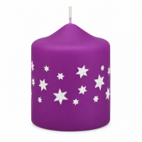 Weihnachtskerzen Sterne in Samt-Optik Purple Lila 80 x 60...