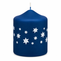 Weihnachtskerzen Sterne in Samt-Optik Midnight Blue 80 x...