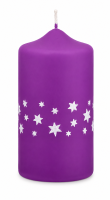 Weihnachtskerzen Sterne in Samt-Optik Purple Lila 120 x...