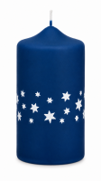 Weihnachtskerzen Sterne in Samt-Optik Midnight Blue 120 x...