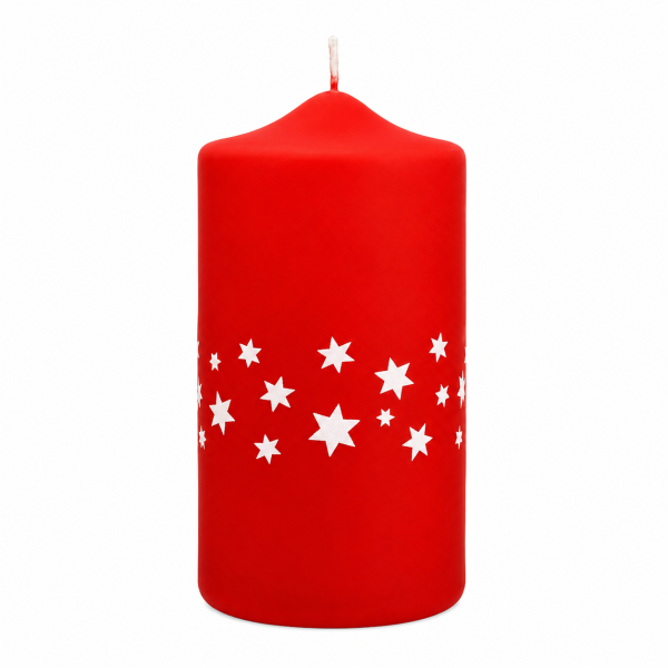 Weihnachtskerzen Sterne in Samt-Optik Rot 150 x 70 mm, 4er Set