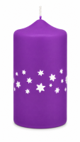 Weihnachtskerzen Sterne in Samt-Optik Purple Lila 150 x...