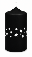 Weihnachtskerzen Sterne in Samt-Optik Schwarz 150 x 70...