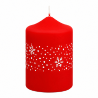 Weihnachtskerzen Eiskristalle in Samt-Optik Rot 80 x 60...
