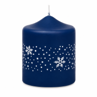 Weihnachtskerzen Eiskristalle in Samt-Optik Midnight Blue...