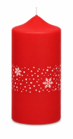 Weihnachtskerzen Eiskristalle in Samt-Optik Rot 120 x 60...