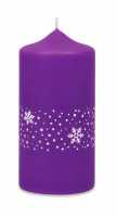 Weihnachtskerzen Eiskristalle in Samt-Optik Purple Lila...