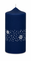 Weihnachtskerzen Eiskristalle in Samt-Optik Midnight Blue...