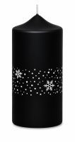 Weihnachtskerzen Eiskristalle in Samt-Optik Schwarz 120 x...