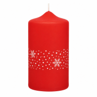 Weihnachtskerzen Eiskristalle in Samt-Optik Rot 150 x 70...