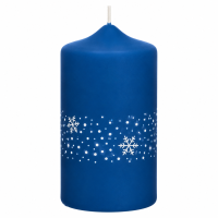 Weihnachtskerzen Eiskristalle in Samt-Optik Midnight Blue...
