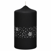 Weihnachtskerzen Eiskristalle in Samt-Optik Schwarz 150 x...