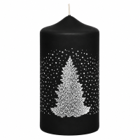 Weihnachtskerzen Weihnachtsbaum in Samt-Optik Schwarz 120...
