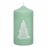 Weihnachtskerzen Weihnachtsbaum in Samt-Optik Salbei 120...
