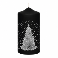 Weihnachtskerzen Weihnachtsbaum in Samt-Optik Schwarz 150...