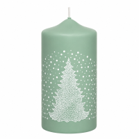 Weihnachtskerzen Weihnachtsbaum in Samt-Optik Salbei 150...