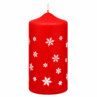 Weihnachtskerzen Schneeflocken in Samt-Optik Rot 150 x 70...