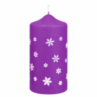 Weihnachtskerzen Schneeflocken in Samt-Optik Purple Lila...