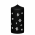 Weihnachtskerzen Schneeflocken in Samt-Optik Schwarz 150 x 70 mm, 4er Set