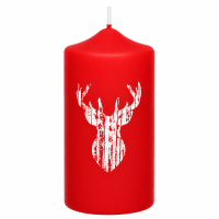 Weihnachtskerzen Geweih in Samt-Optik Rot 150 x 70 mm,...