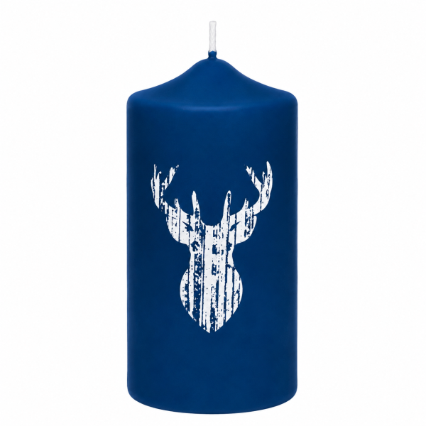 Weihnachtskerzen Geweih in Samt-Optik Midnight Blue 150 x 70 mm, 4er Set