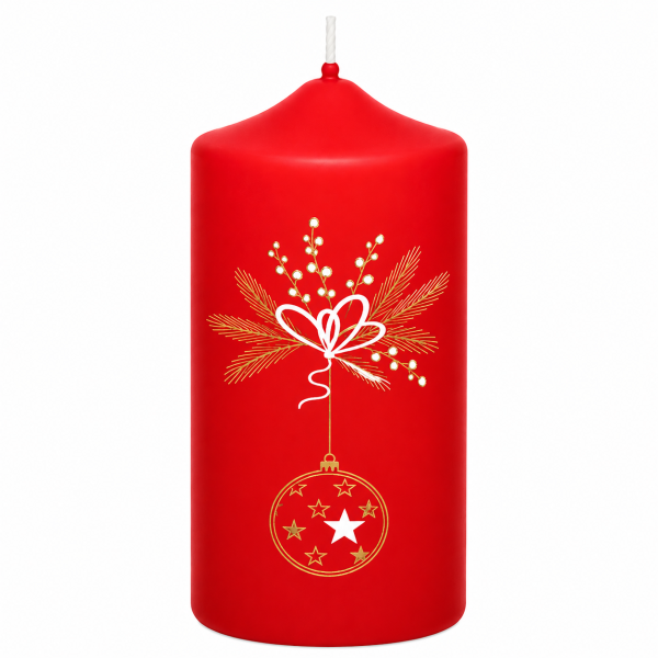 Weihnachtskerzen Weihnachtszauber in Samt-Optik Rot 120 x 60 mm, 4er Set