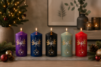 Weihnachtskerzen Weihnachtszauber in Samt-Optik Schwarz...