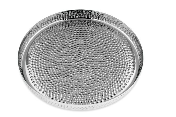 Tablett "Hammerschlag", Edelstahl, Ø 39,0 cm