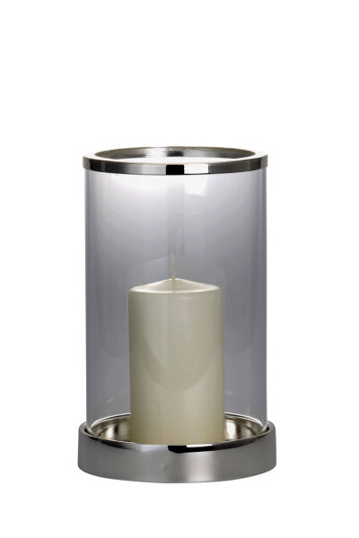 Windlicht "Modern"versilbert glatt poliert, H 26 cm, Ø 17 cm