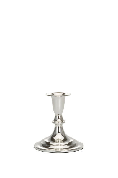 Kerzenleuchter versilbert, glatt poliert, H 11,5 cm