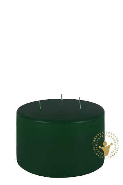 Dreidochtstumpen Kerzen Jagdgrün 100 x Ø 150 mm, 1 Stück