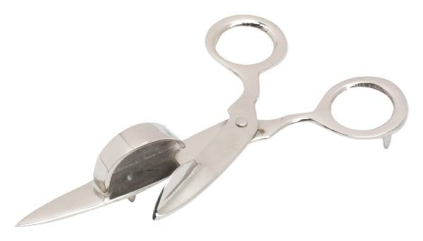 Dochtschere Messing Silber Länge 15 cm
