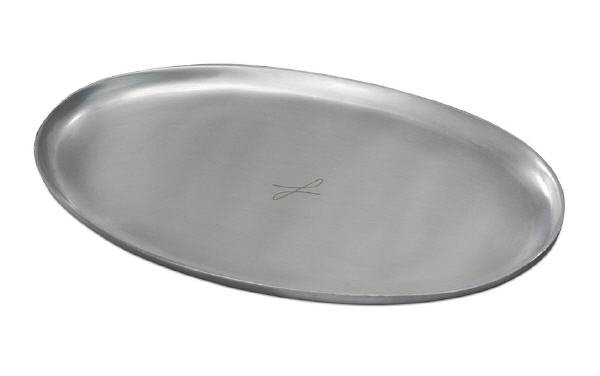 Kerzenteller oval Silber Alu 100 x 170 mm (für Kerzen 70 x 140 mm)