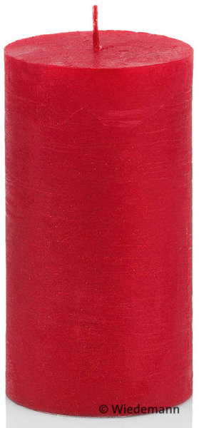 Rustik Metallic Stumpenkerze Rubin Rot  90 x Ø 58 mm, 1 Stück