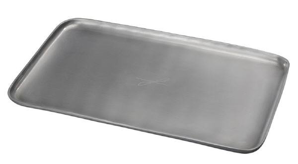 Kerzenteller rechteckig Silber Alu "satiniert" 140 x 240 mm