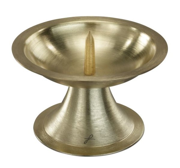 Kerzenleuchter Gold Metall satiniert mit Dorn für Kerzen Ø 60 mm