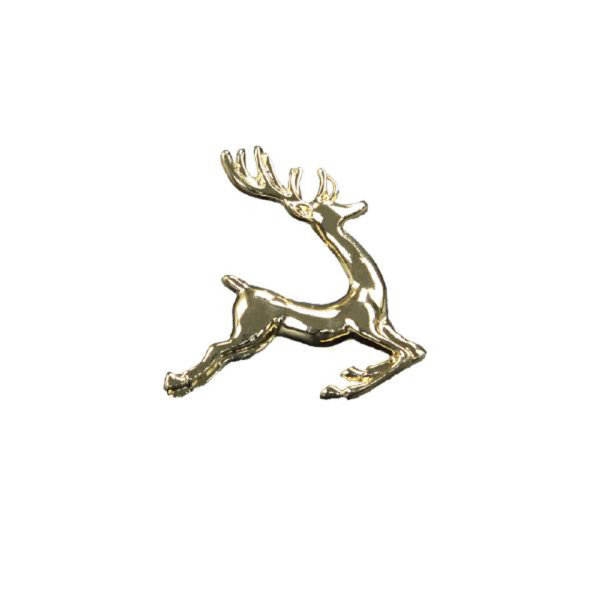 Kerzenpin "Hirsch" Gold aus Metall mit Stecker zum Befestigen