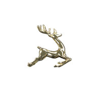 Kerzenpin "Hirsch" Gold aus Metall mit Stecker...