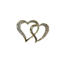 Kerzenpin "Doppelherz" Gold aus Metall mit...