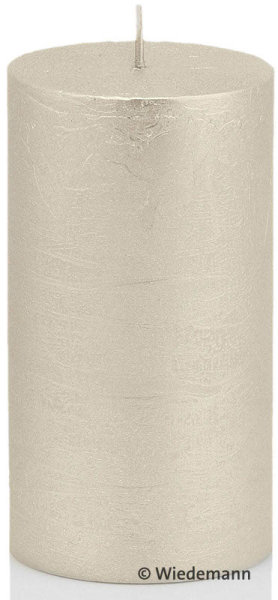 Rustik Metallic Stumpenkerze Silber  90 x Ø 58 mm, 1 Stück