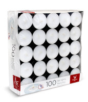 Teelichter Weiß, 4 Stunden, 100 Stück