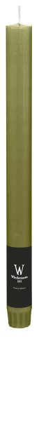 Durchgefärbte Rustik Stabkerzen Olive 270 x Ø 22 mm, 12 Stück