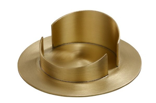 Kerzenleuchter Gold mit Dorn Metall satiniert für Kerzen Ø 60 mm