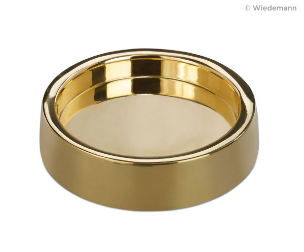 Kerzenteller rund Gold Messing "poliert" Ø-Außen 110 mm, für Kerzen bis Ø 80 mm