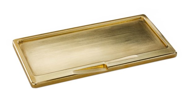 Kerzenteller rechteckig Gold Messing "satiniert" 90 x 170 mm