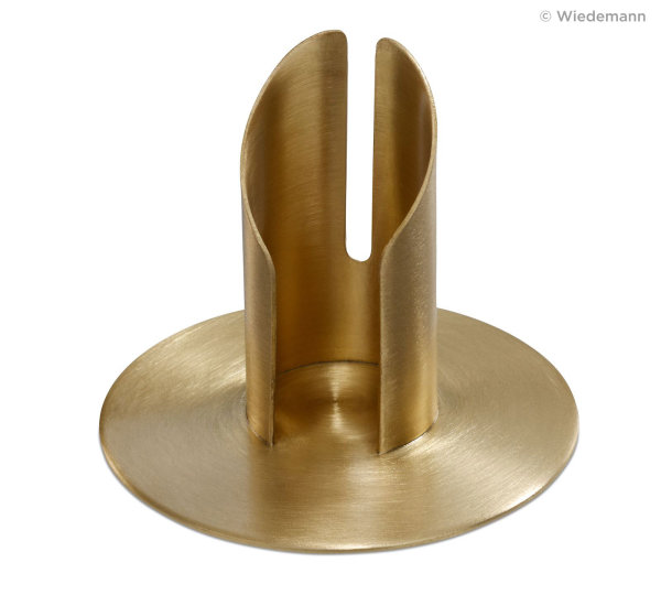 Kerzenleuchter Röhrenleuchter Gold Messing satiniert für Kerzen Ø 30 mm