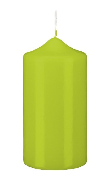 Stumpenkerzen Lime 120 x Ø 80 mm, 6 Stück